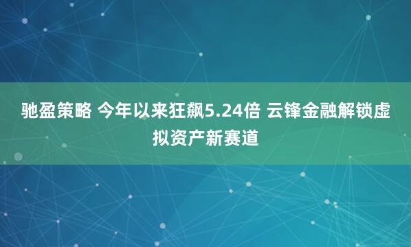 驰盈策略 今年以来狂飙5.24倍 云锋金融解锁虚拟资产新赛道