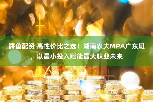 鳄鱼配资 高性价比之选！湖南农大MPA广东班，以最小投入赋能最大职业未来