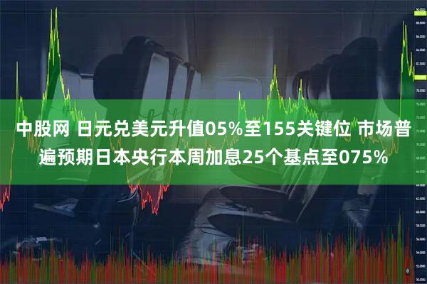 中股网 日元兑美元升值05%至155关键位 市场普遍预期日本央行本周加息25个基点至075%